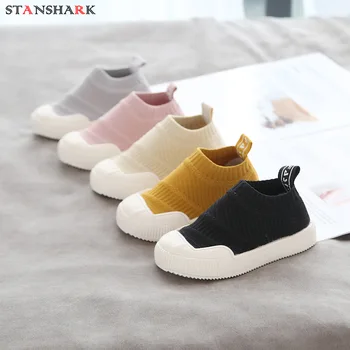 

2019 Autumn Baby Girls Boys Casual Shoes Soft Bottom Comfortable Non-slip Outdoor Children Knitted Shoes Infant Toddler Shoes