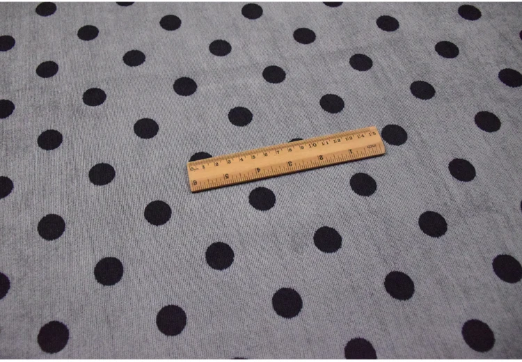 Полуметр диаметр 2 см черный круглый горошек печати вельвет-корд для одежды платье пальто Брюки материал T727