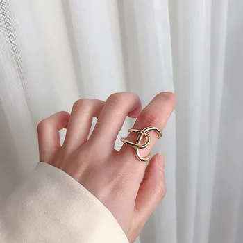 

South Korea Fashion and Personality Elegant Simple Glorious Twisted Metal Ring Women's Non-mainstream Sense of Design Adjustable