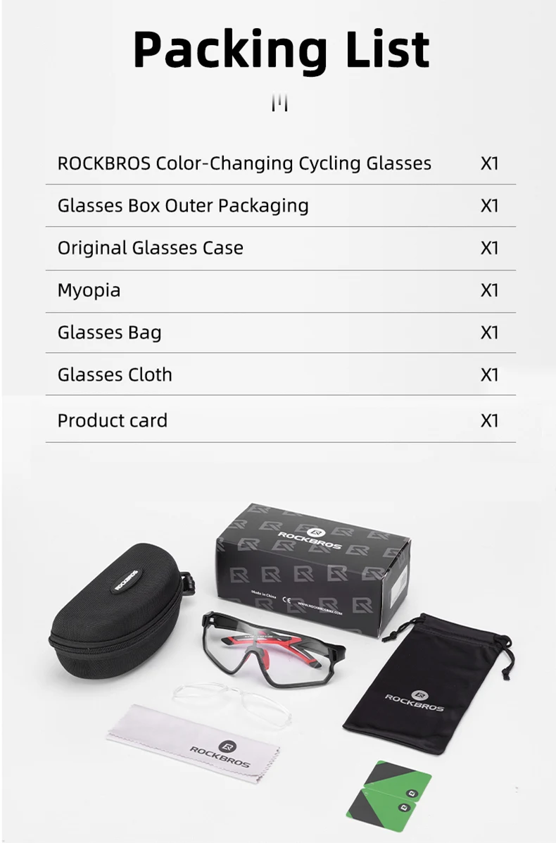 ROCKBROS Photochromic Cycling Glasses Bicycle Outdoor Sports Sunglasses Discoloration Glasses MTB Road Bike Goggles Bike Eyewear