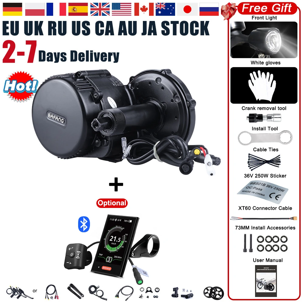 BAFANG 8Fun EBicycle Electric Bike 48V750W Mid Geared Drive Motor Conversion Kit