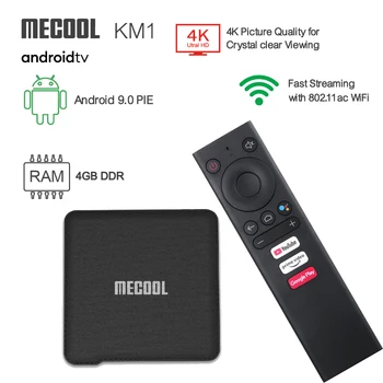 

Mecool KM1 Android 9.0 TV Box 4GB RAM 64GB ROM Amlogic S905X3 2.4G/5G WiFi 4K BT4.2 Voice Control Google Certified smart TV box