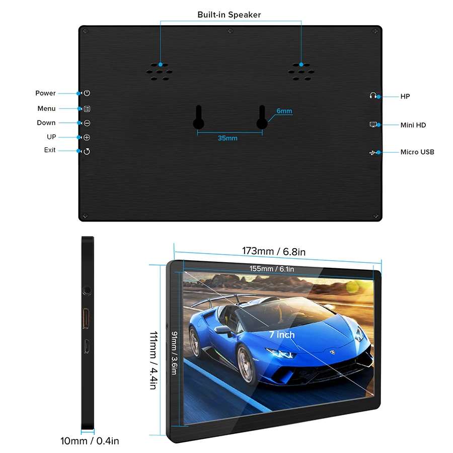 UPERFECT 7 &ġ ̴ ޴  IPS HD WLCD ȭ HDMI ÷ Ʈ PS4 Xbox    ȭ 450cd/m
