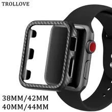 Защитный чехол из углеродного волокна для Apple Watch 5 4 3 2 1 iWatch 38 мм 42 мм 40 мм 44 мм бампер аксессуары для часов
