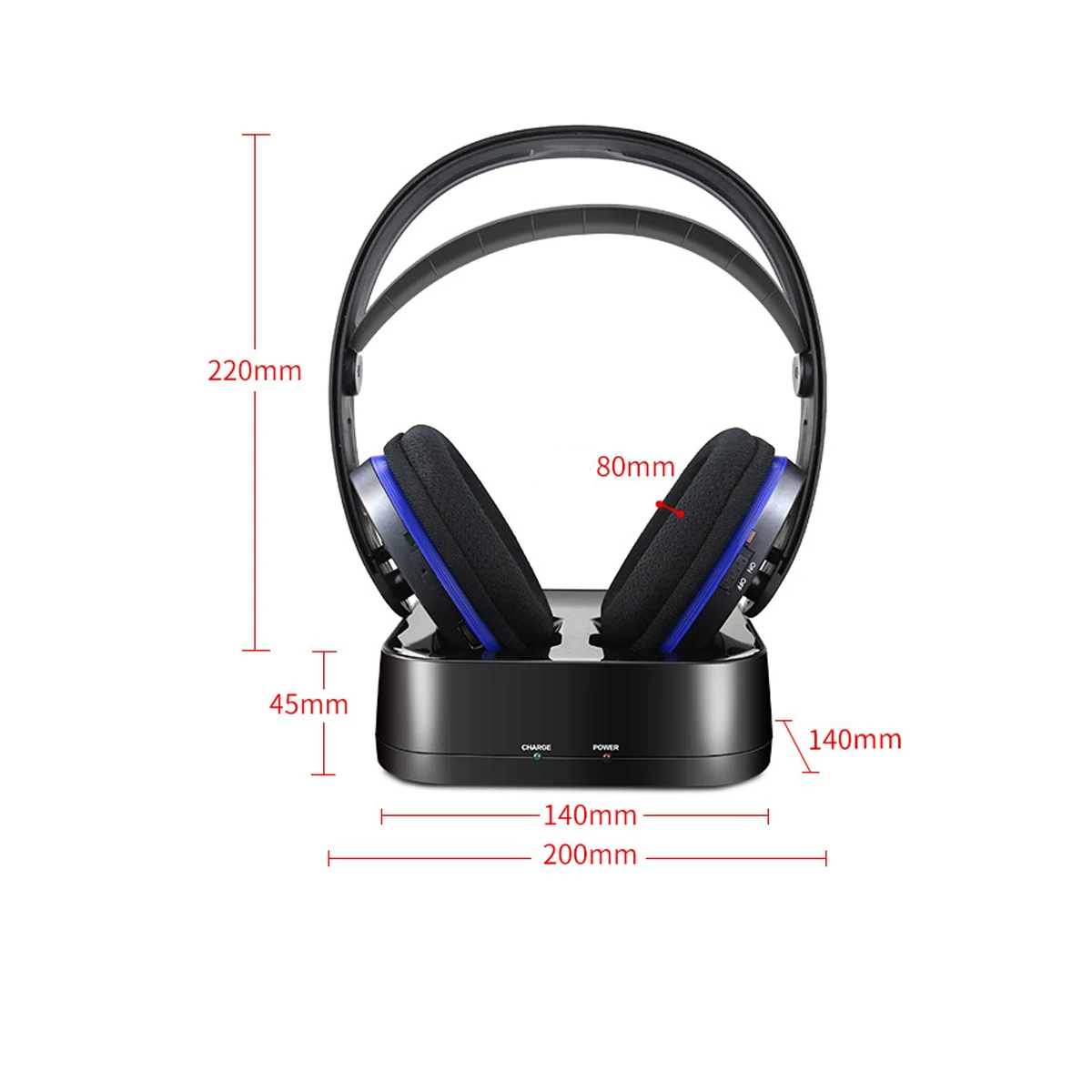 Artiste D2 2.4GHz HiFi bluetooth Headphone Deep Bass Wireless TV Headphone with Transmitter Dock For Mobile Phone Music