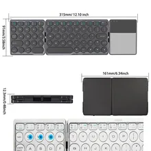 64 teclas mini teclado dobrável bluetooth 3.0 teclado sem fio dobrável com touchpad para android ios tablet ipad pro telefone celular