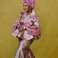 Tela de encaje francés para vestido de novia, tejido africano con brocado de Jacquard, bordado, nigeriano, S2100, novedad de 2021