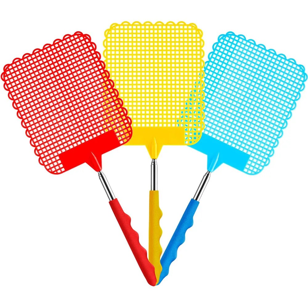 Fly Swatter 3 Pieces for Pest Control with Telescopic Handle