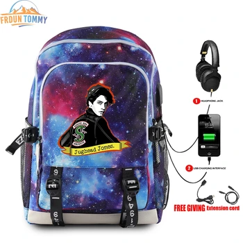 

New Riverdale print Star colour backpack multifunction USB charging Travel bag for teenagers Boys Girls School Bags Travel Bags