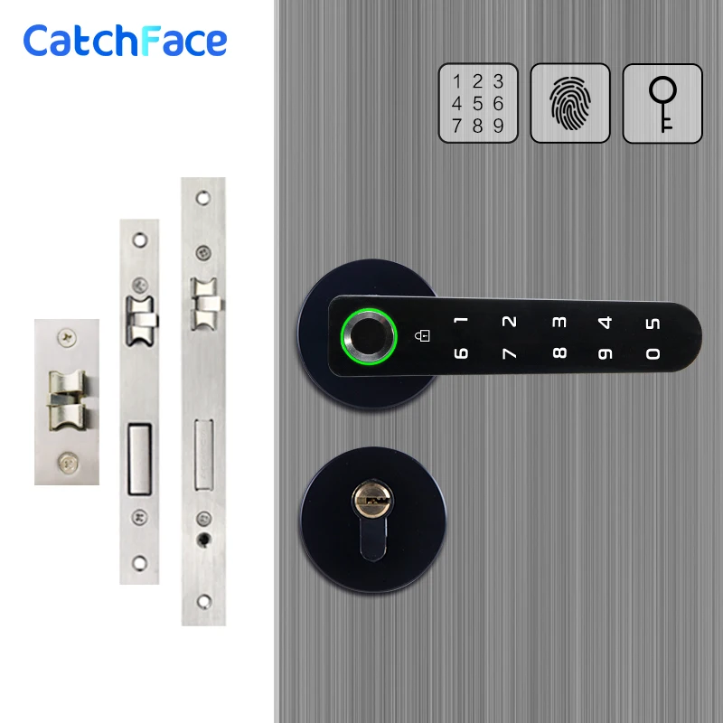 Goedkoop Elektronische Handvat Smart Lock Vingerafdruk Biometrische Digitale Code Keyless Deurslot Voor Thuis Compatibel Met Verschillende Insteekslot