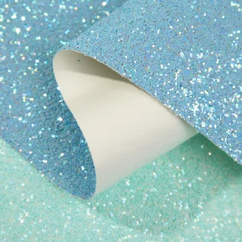 

Solid Matte Colors Super Shiny Chunky Glitter Faux Leather Sheet Knitted Backing for Shoes/Bags/DIY Accessories