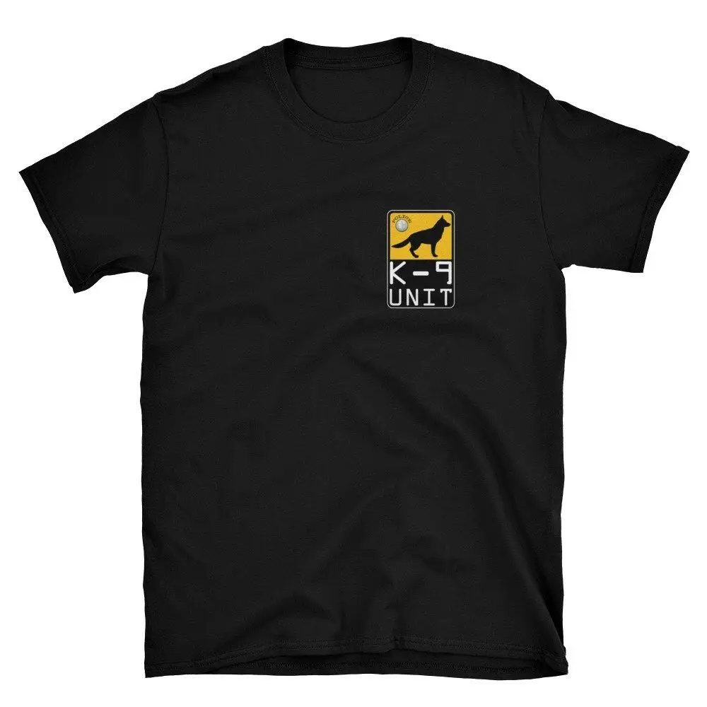 

Page One Casual O-neck Funny Police K9 Unit Police Dog German Shepherd Printed on Front & Back Cotton Short Sleeve Men Tshirt