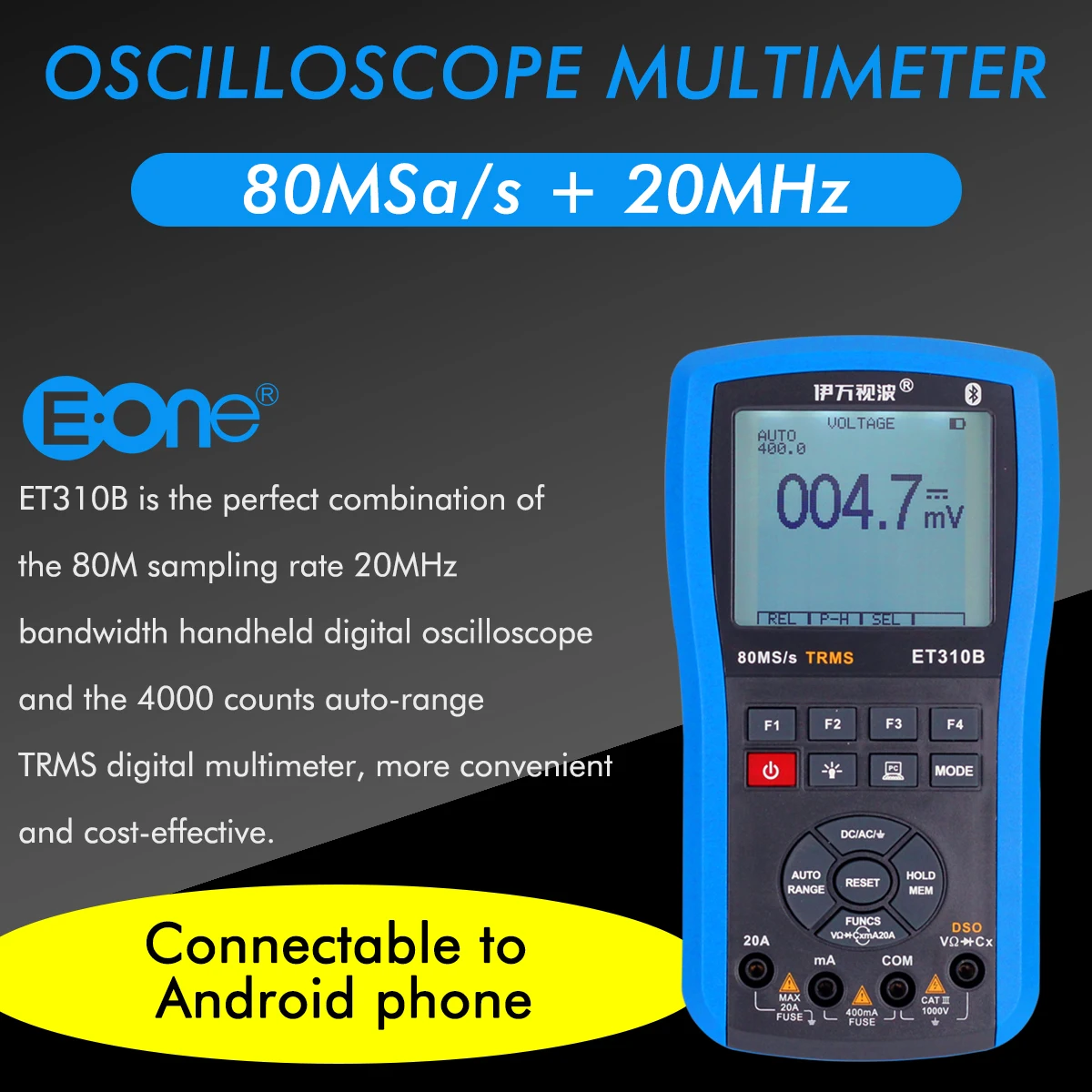 Et310b Handheld Android Oscilloscope Multimeter 2 In 1 Bluetooth