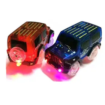 LED light up Cars for Glow Race Track Electronic Car Toy Flashing Kid Railway Luminous Machine Track Car brinquedos 1
