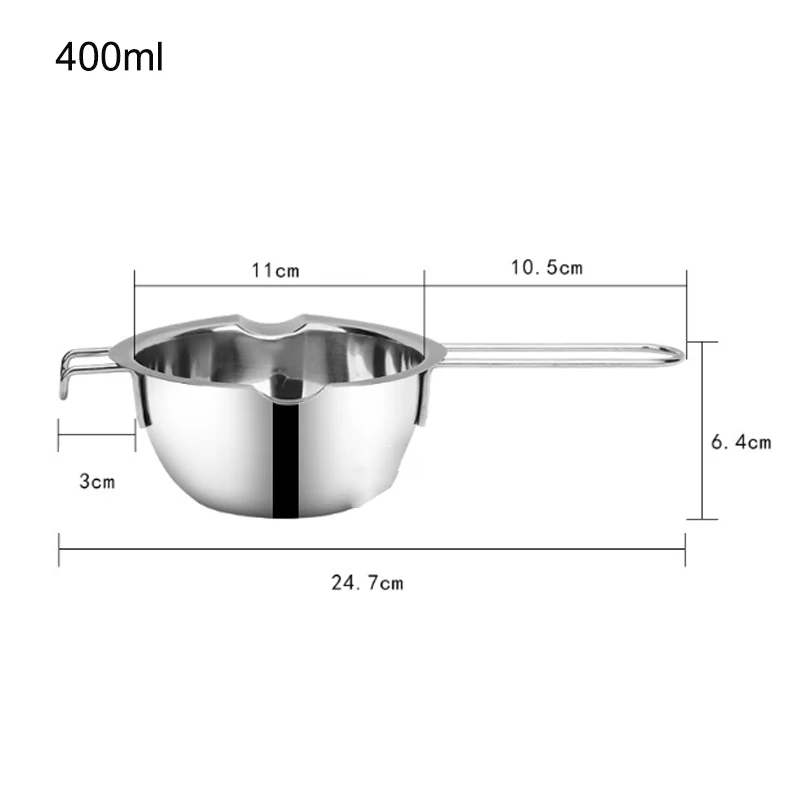 400ml/600ml Chocolate Melting Pot 304 Stainless Steel Cheese Butter Universal Melting Pot Fondant Caramel Heating Baking Tools