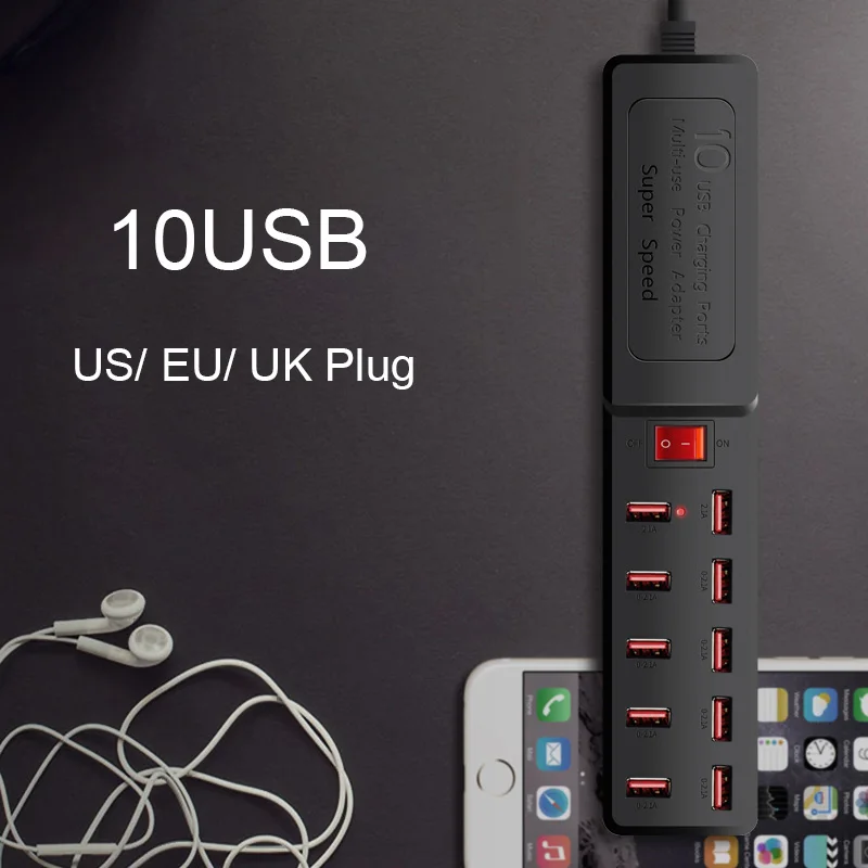10 USB удлинителей макс. 12 а удлинитель 1 8 м шнур Переключатель 5 в стабилизатор