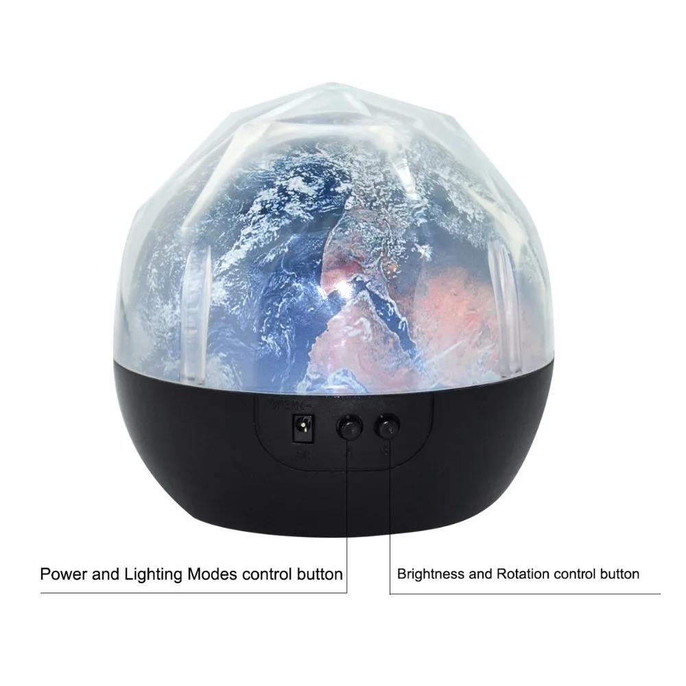 LED Night 3 Modes Night Light Earth Universe Starry Sky Planet Magic Projector Lamp Colorful Rotate Flashing Star Kids Baby
