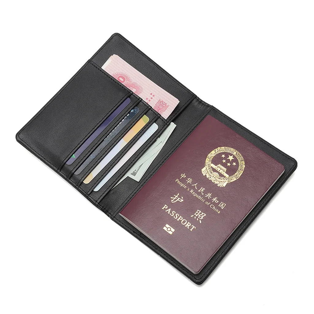 Molave Wallet Neutral Multi-purpose Travel Passport Wallet Passport Wallet Unisex Tri-fold Document Synthetic Leather Organizer