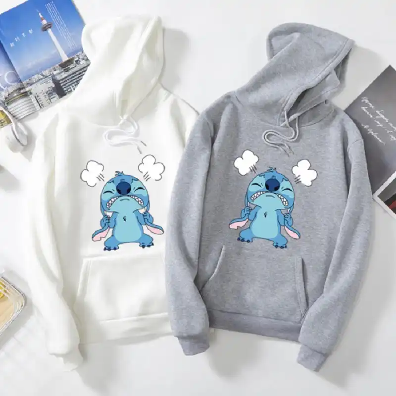 Sudadera con capucha de DISNEY para mujer, sudadera de manga larga con  dibujos creativos de Stitch para mujer, moda femenina, modelos de parejas,  sudadera de gran tamaño|Sudaderas con capucha y sudaderas| -