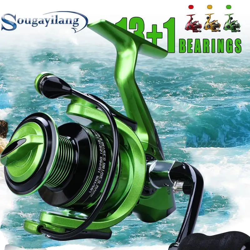 

Yumoshi Spinning Reel 13+1BB Stainless Steel 1000-7000 Right Left Hand Metal Coil Spool Ice Jigging Fishing Reel Spinning Pesca