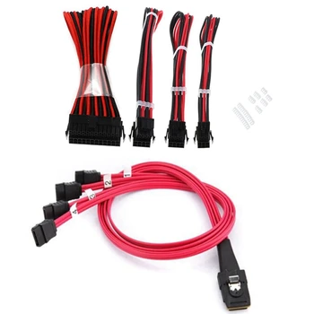 

SAS 36P SFF-8087 to 4X SATA 7Pin Connectors HDD Hard Drive 4 Splitter Cable & Basic Extension Cable Kit ATX 24Pin