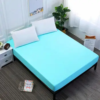 

35 Bed cover Sheet Mattress Cover Bed Linen With Elastic Band Mattress Protector Pad 100%Polyester King Size Bedding Set