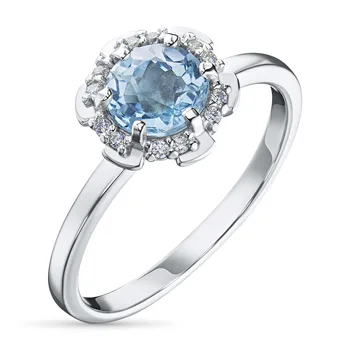 

Silver ring with Topaz and cubic zirconia 11043-002-9