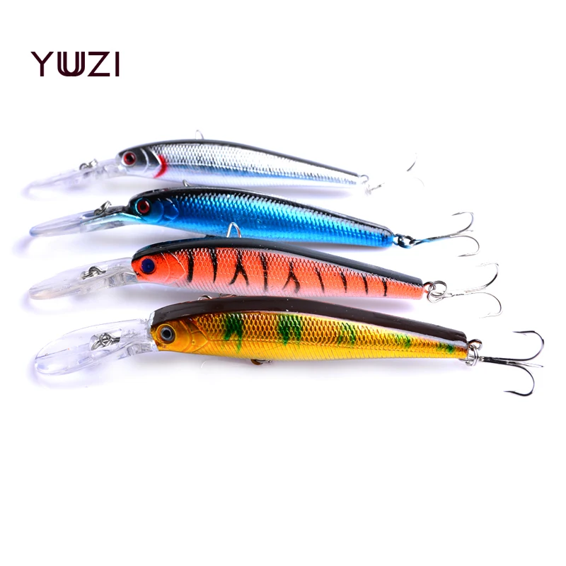  YUZI 4pc big Minnow Wobblers sea Fishing lure 12.5cm 14g isca Artificial swim Hard Bait pesca fishi