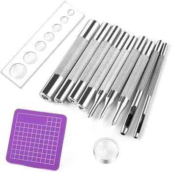 

LMDZ 11 PCS Leather Snap Fasteners Kit,Leather Snap Setter Set,Metal Snaps Setting Tools for Leather, Clothes, Jackets