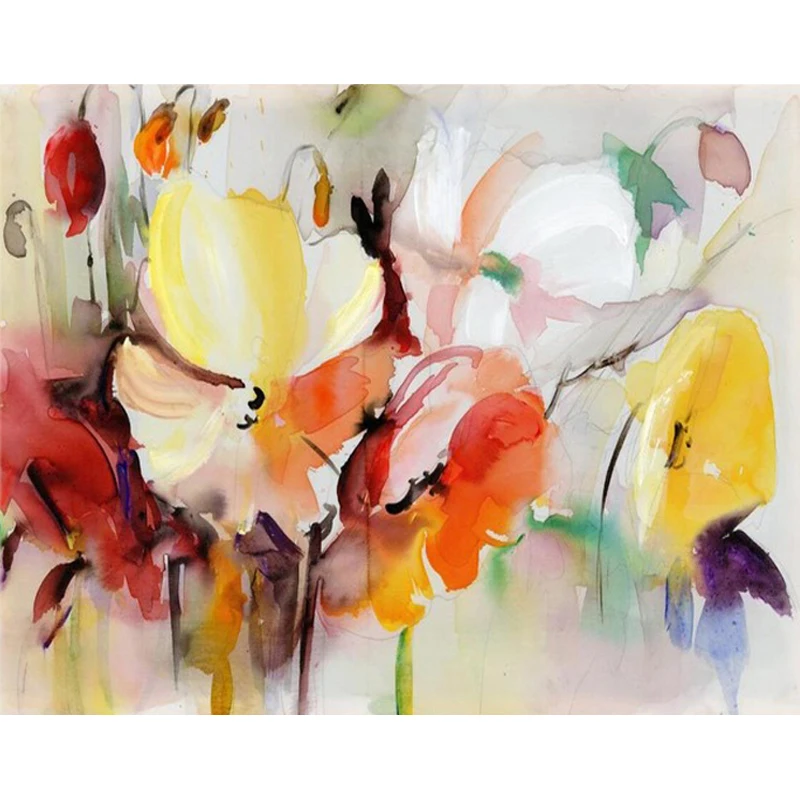 Modern Drawing Painting Flower Diamond Embroidery Handmade Square Art Poppy Bloom on Canvas 5d Home Decor Gifts | Дом и сад