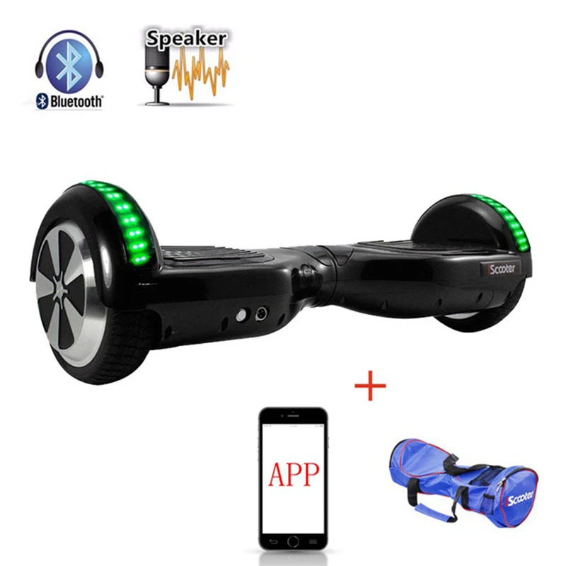 Black with Bluetooth 4 цвета Ховерборды самобалансирующийся Электрический Ховерборд Одноколесный велосипед за бортом гироскутер Oxboard скейтборд два колеса Ховерборд - Цвет: Black with Bluetooth
