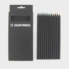 12 шт./компл. карандаш высокого качества упаковка 12 разных цветов цветные карандаши Kawaii школьные черные деревянные карандаши
