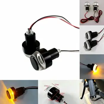 

Motorcycle Turn Signal LED Handle Bar End Blinker for 22mm Handlebar Amber Grip Plug Signal Light Flashing Handle Bar