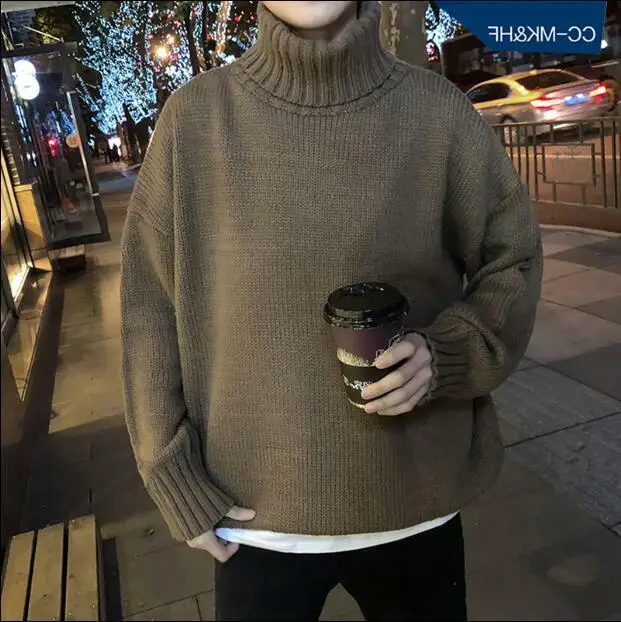 

Mens High Collar Sweater Turtleneck Casual Loose Warm Coats Blazer Blouse Top
