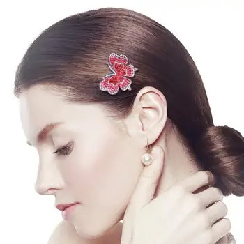 

3pcs DIY Full Drill Diamond Painting Hair Clip Barrettes Butterfly Flower Rhinestone Elegant Women Girls Hairpins Handmade Bobby