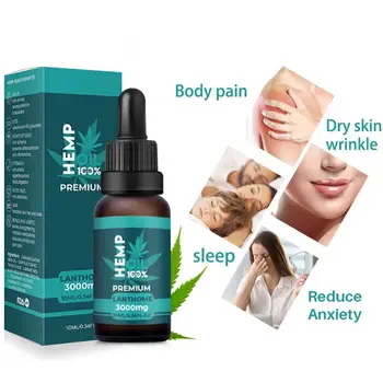 

Organic Hemp Oil 3000mg CBD Hemp Seeds Oil Extract Pain Reduce Relief Anxiety For Skin Sleep Anti Better Stress Drops Q5C3