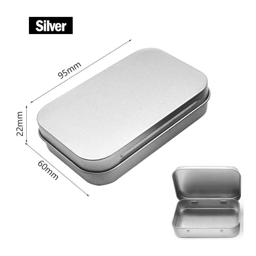 Cigarette Case Box 1 pc Survival Kit Tin Black Tobacco Storage Box Clamshell Containers for Jewelry Candy Coin Key Organizer 