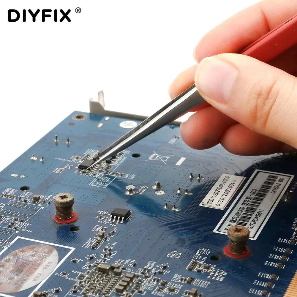 1 шт. DIYFIX ультра точные прямые пинцеты анти-магнитные электропластины щипцы для мобильного телефона планшета ПК выбор инструмент для ремонта