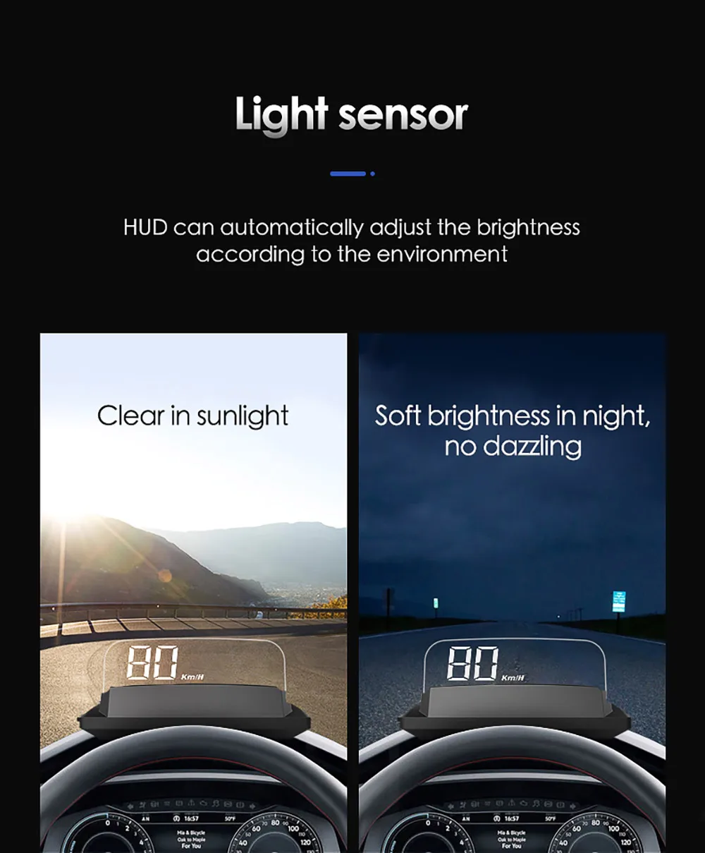 HUD Mirror L3 Car Head up display Digital Speedometer (11)