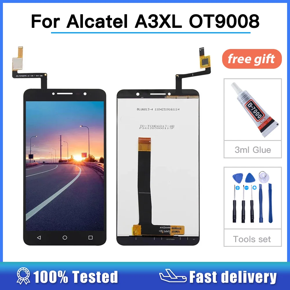 Tested for Alcatel One Touch A3XL OT9008 9008D LCD Display Screen Digitizer Assembly For Alcate A3 XL 9008 display | Мобильные