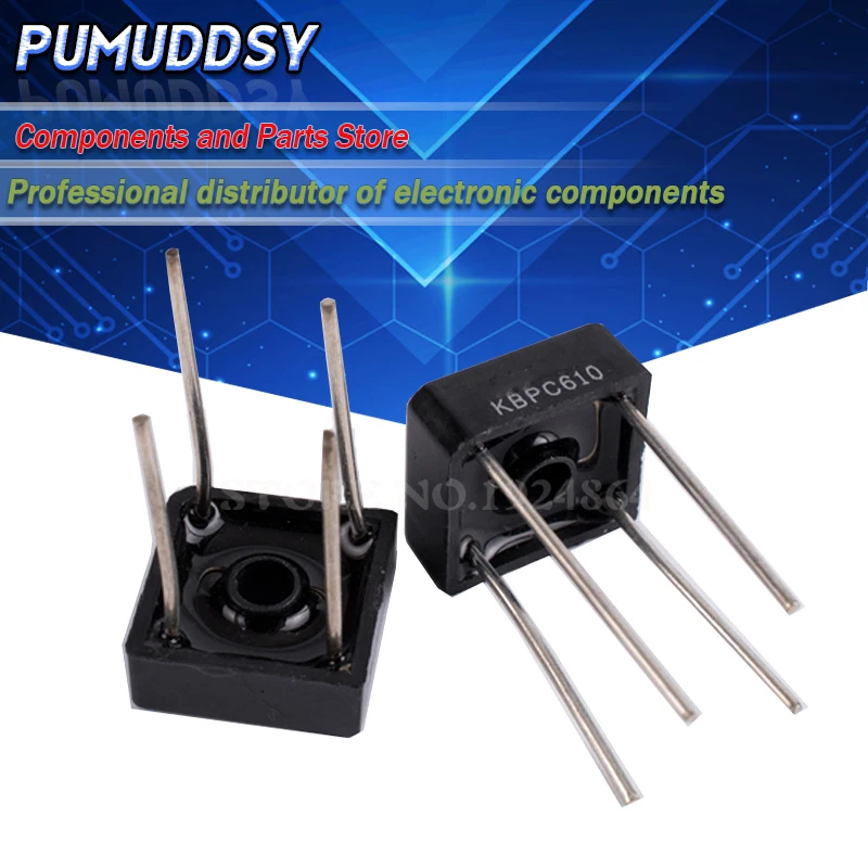 5 шт. KBPC610 BR610 диодный мост DIP 1000V 6A BR-6 выпрямитель новый и IC | Электронные компоненты