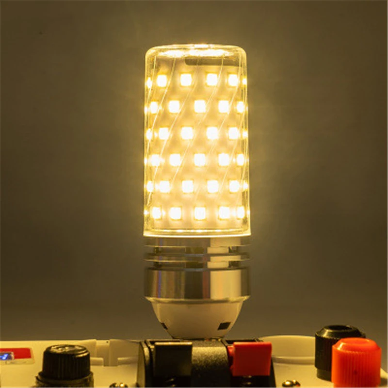 Без мерцания E27 светодиодный светильник 12 Вт 16 Вт SMD2835 AC85-265V E14 светодиодная лампочка Кукуруза лампы Люстра в форме свечи светильник для украшения дома