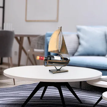 

New Iron Art European Creative Wine Rack Sailing Wine Bottle Holder Classic Bottle Storage Holder Home Decoration