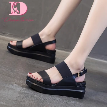 

DoraTasia 2020 New Arrivals Women Sandals Med Wedges Peep Toe Platform Mixed Colors Summer Casual Woman Gladiator Shoes