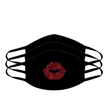 

3pc Adult Mouth Printing Face Masks Washable Reusable Protection Face Mask Anti-dust Breathable Earloop mask for face Mascarilla