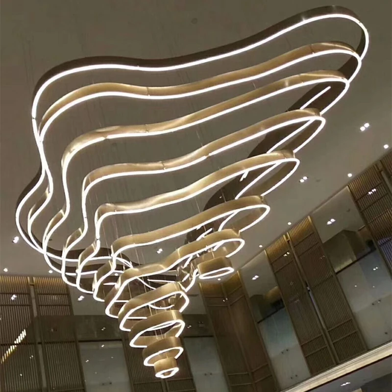 Led проект Заказной пост-современный простой Xiangyun Офисы продаж лобби Бар Ресторан стойка отеля искусство кованого железа chandeli
