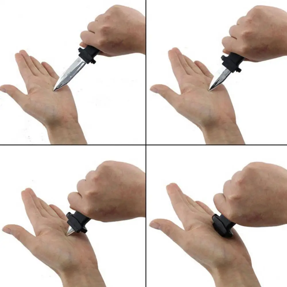Comedy Magic Plastic Retractable Dagger Joke Prank Props Knife Scary Trick Toy Halloween Supplies
