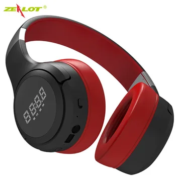 

HiFi Stereo Foldable Portable Wireless Bluetooth Headphones LED Digital Display Audio Mp3 Adjustable Earphone with Mic for Music