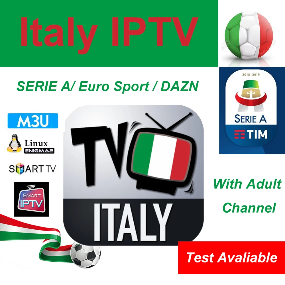 IP tv Италия M3U подписка DAZN Футбол Европа Спорт итальянский Live со взрослыми канал