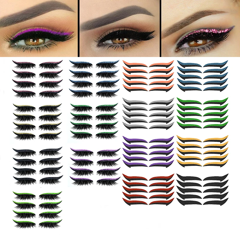 ReusableEyelinerAndEyelashStickersWaterproofGlitterEyeliner